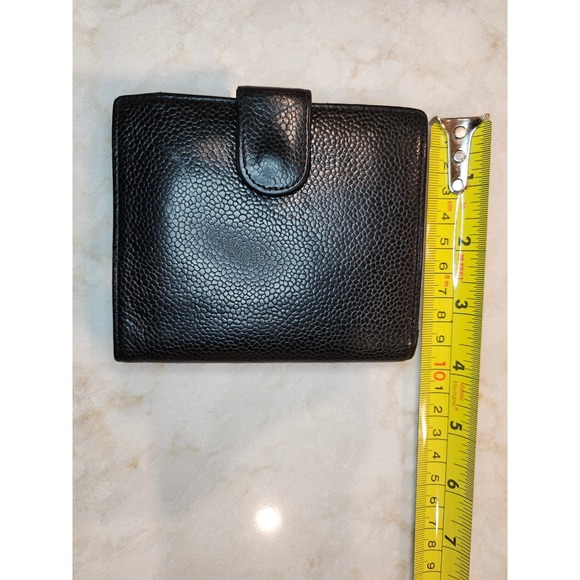 Chanel Wallet Caviar Leather Bifold CC Logo Snap Closure‎ Compact - Picture 3 of 14